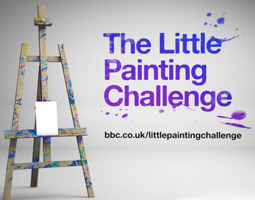 an easel on a white background and text reading BBC Little Picture Challenge