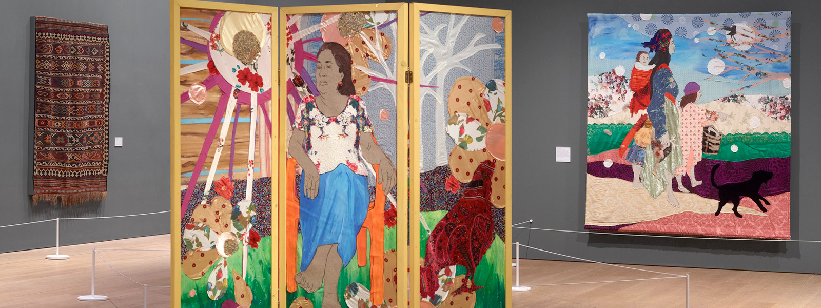 Large artworks in a gallery space