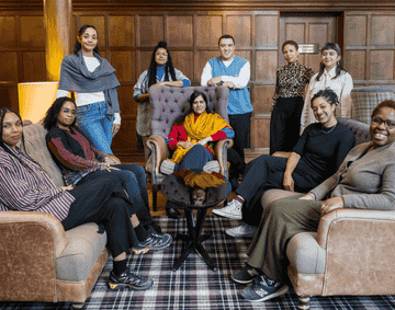 A group of Curatorial Fellows sat in Ashforne Hall