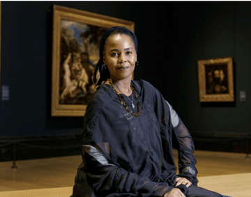 Wangechi Mutu sat inside the National Gallery