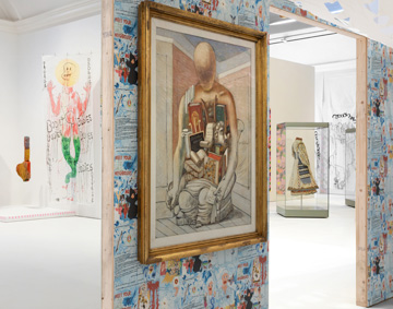 gallery space with paintings