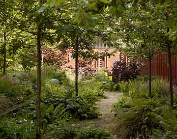 The Whitworth, Alex Bernstein Garden, Emily Young, Sculpture, Maremma Warrior Head V, 2011. Photo by Michael Pollard, May 2019.