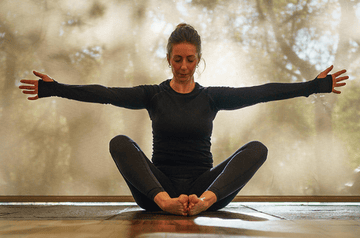 A visitor looking through a notebook.