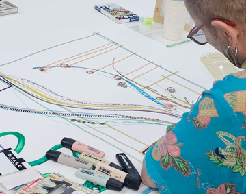 a person drawing 