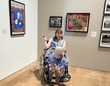 Artist Sall Hirst speaking about an artwork