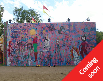 artwork on a wall outdoors