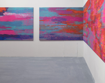 artwork featuring vivid colours in a white gallery space