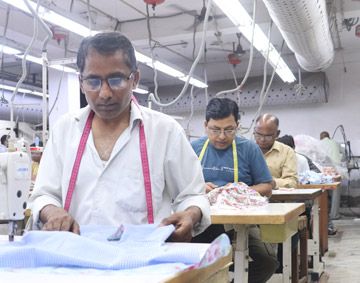 Photograph of textile works for the fashion brand PÉRO